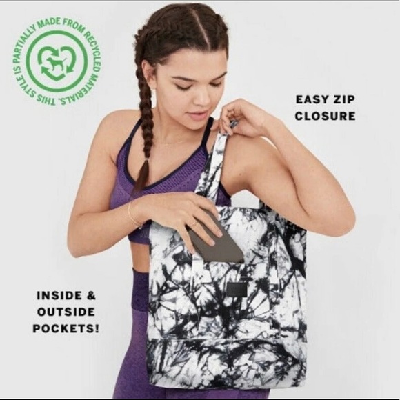 VS PINK black & white Tie Dye Canvas Tote - Picture 3 of 4